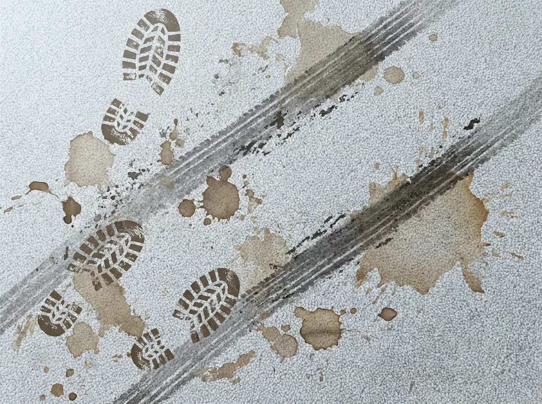Dirty carpet before cleaning